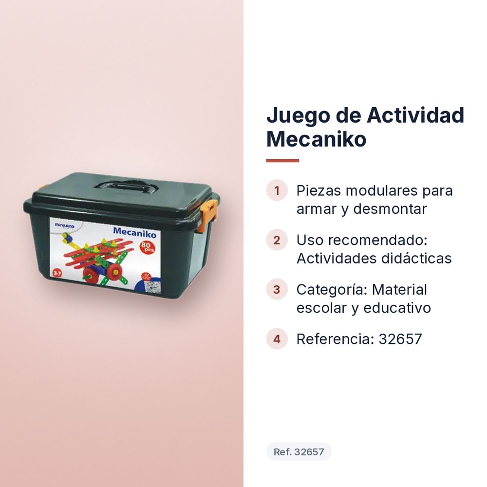 JUEGO DE ACTIVIDAD MECANIKO  - características principales