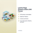LAMINA PEGS PRIMARY COLORS 240 PIEZAS - características principales