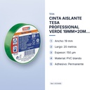 CINTA AISLANTE TESA PROFESSIONAL VERDE 19MM×20M 150 µm  - características principales