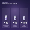 TIJERA ERGO CUT 14 CM RAYLU LILA - formato de venta: paquete de 12, caja de 144