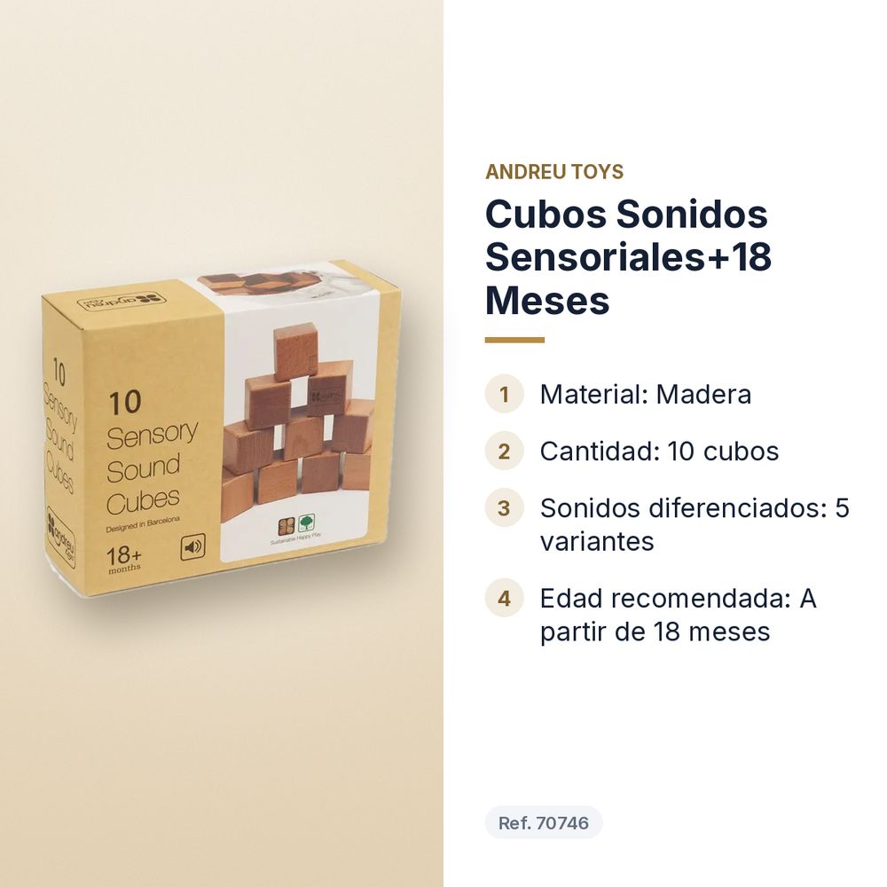 CUBOS SONIDOS SENSORIALES+18 MESES - características principales