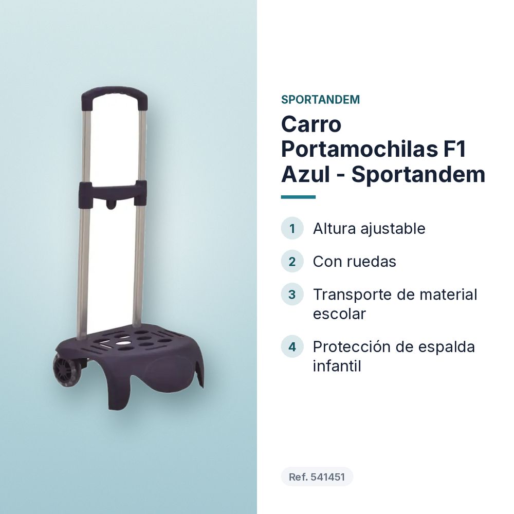CARRO PORTAMOCHILAS F1 AZUL - SPORTANDEM - características principales