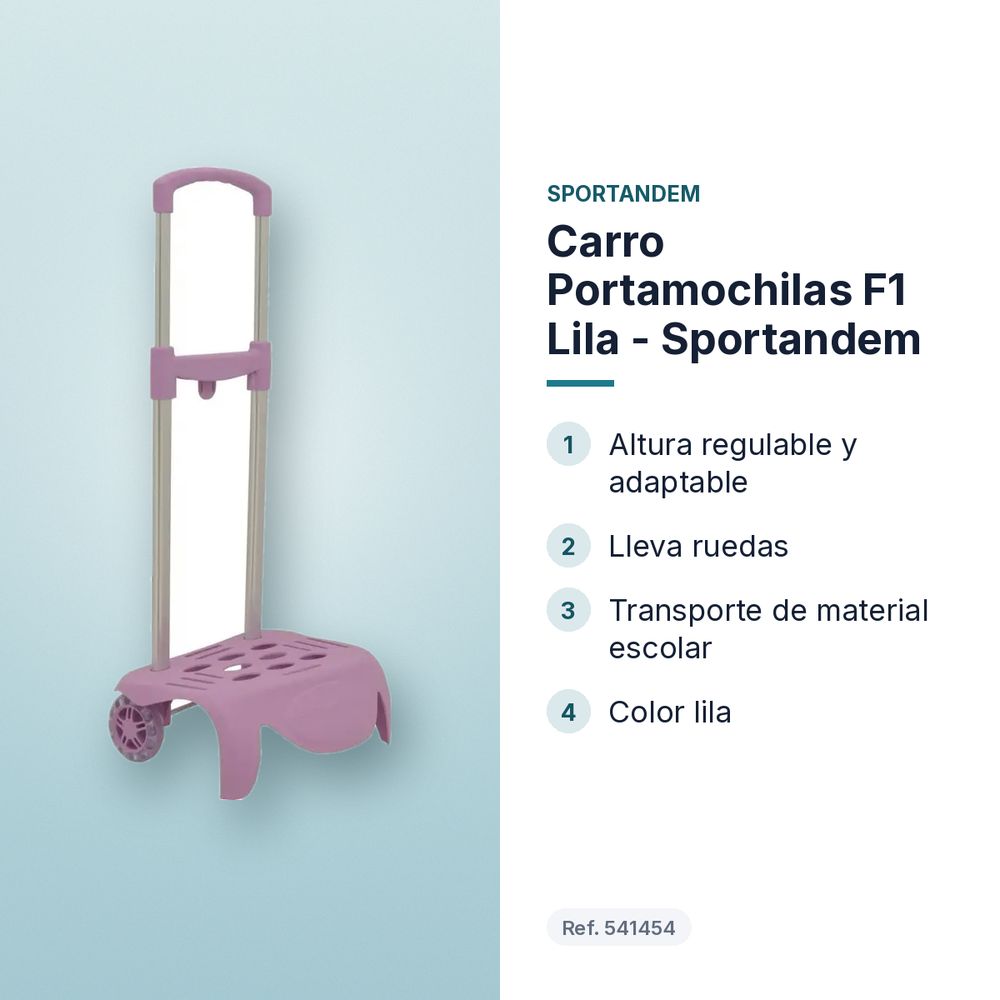 CARRO PORTAMOCHILAS F1 LILA - SPORTANDEM - características principales