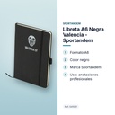 LIBRETA A6 NEGRA VALENCIA - SPORTANDEM - características principales