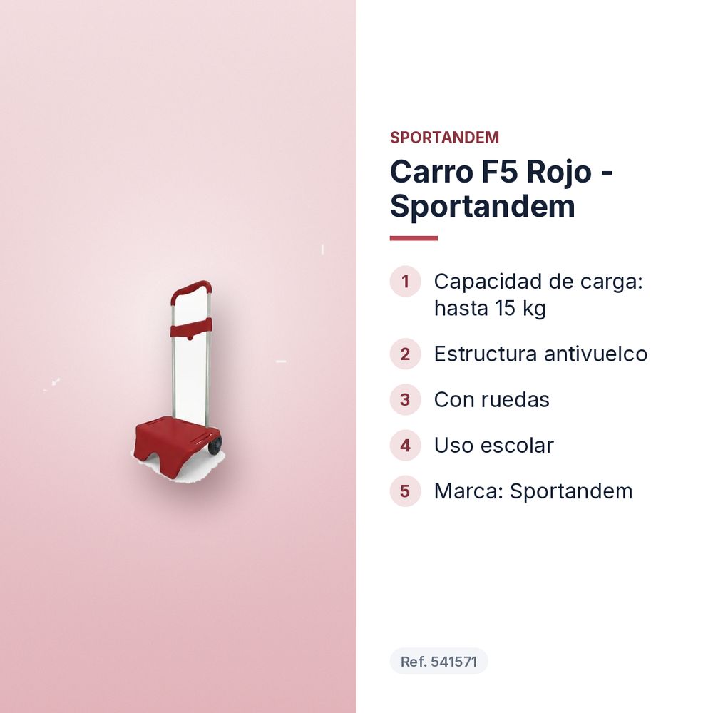 CARRO F5 ROJO - SPORTANDEM - características principales