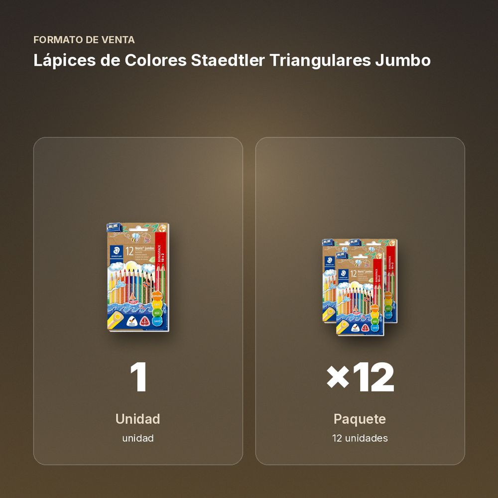 LÁPICES DE COLORES STAEDTLER TRIANGULARES JUMBO - formato de venta: paquete de 12