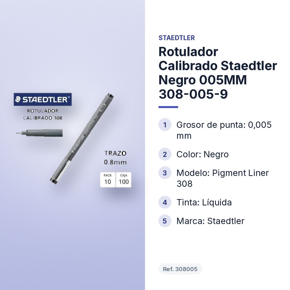 ROTULADOR CALIBRADO STAEDTLER NEGRO 005MM 308-005-9  - características principales