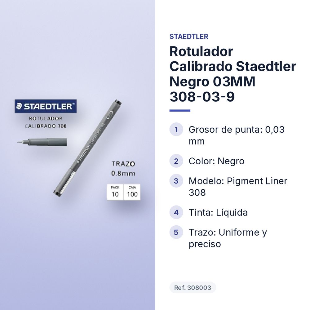 ROTULADOR CALIBRADO STAEDTLER NEGRO 03MM 308-03-9   - características principales