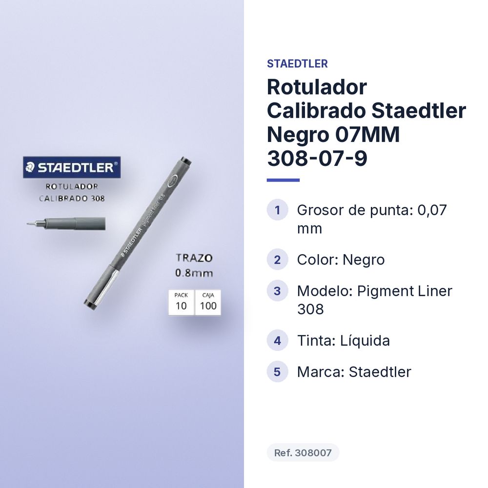 ROTULADOR CALIBRADO STAEDTLER NEGRO 07MM 308-07-9   - características principales