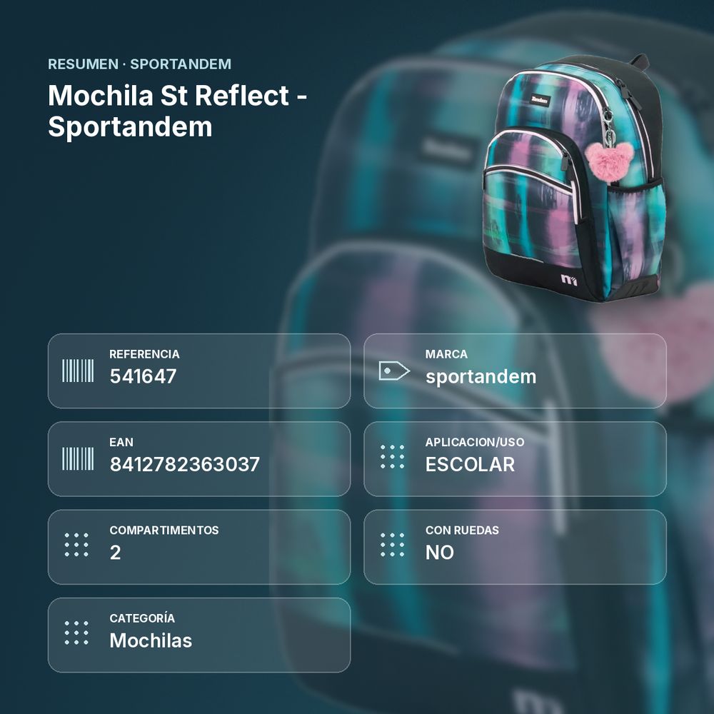 MOCHILA ST REFLECT - SPORTANDEM - resumen de atributos