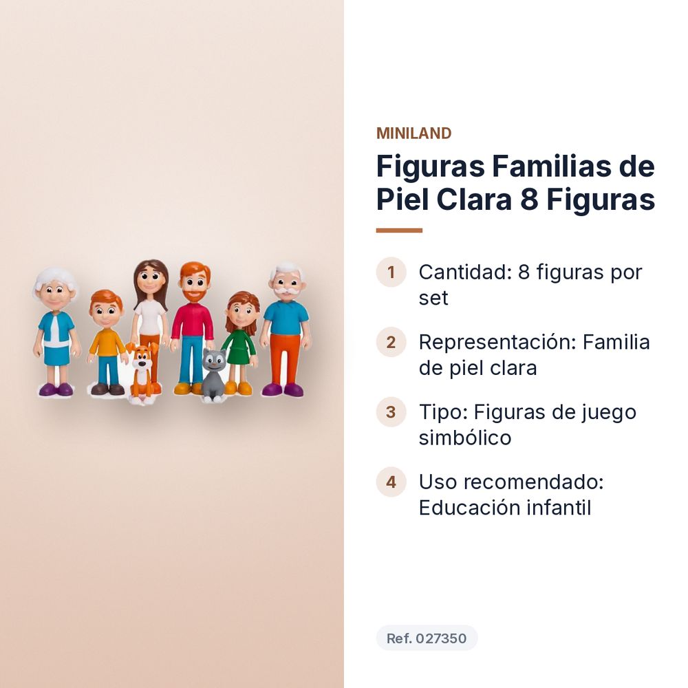 FIGURAS FAMILIAS DE PIEL CLARA 8 FIGURAS - características principales