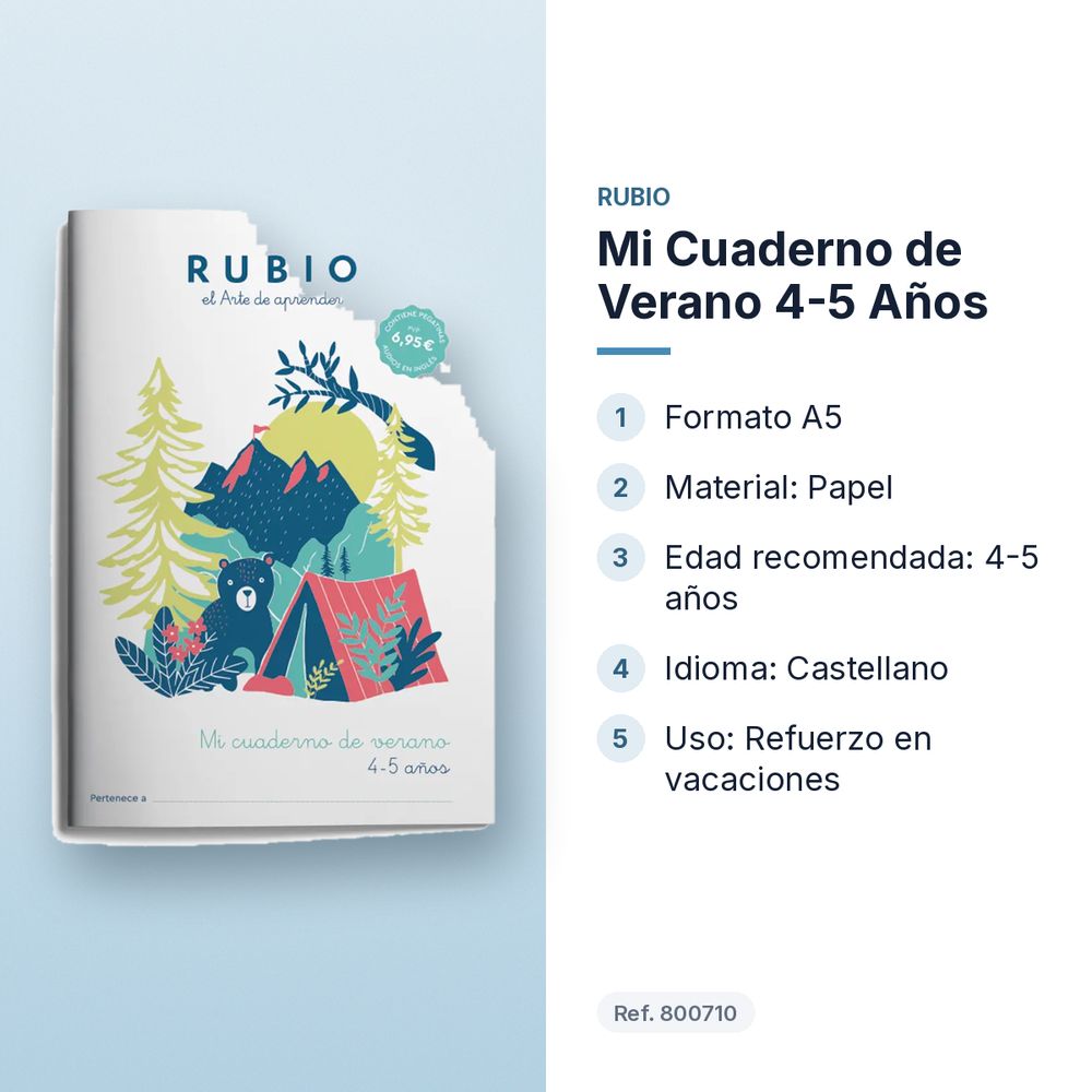 MI CUADERNO DE VERANO 4-5 AÑOS - características principales