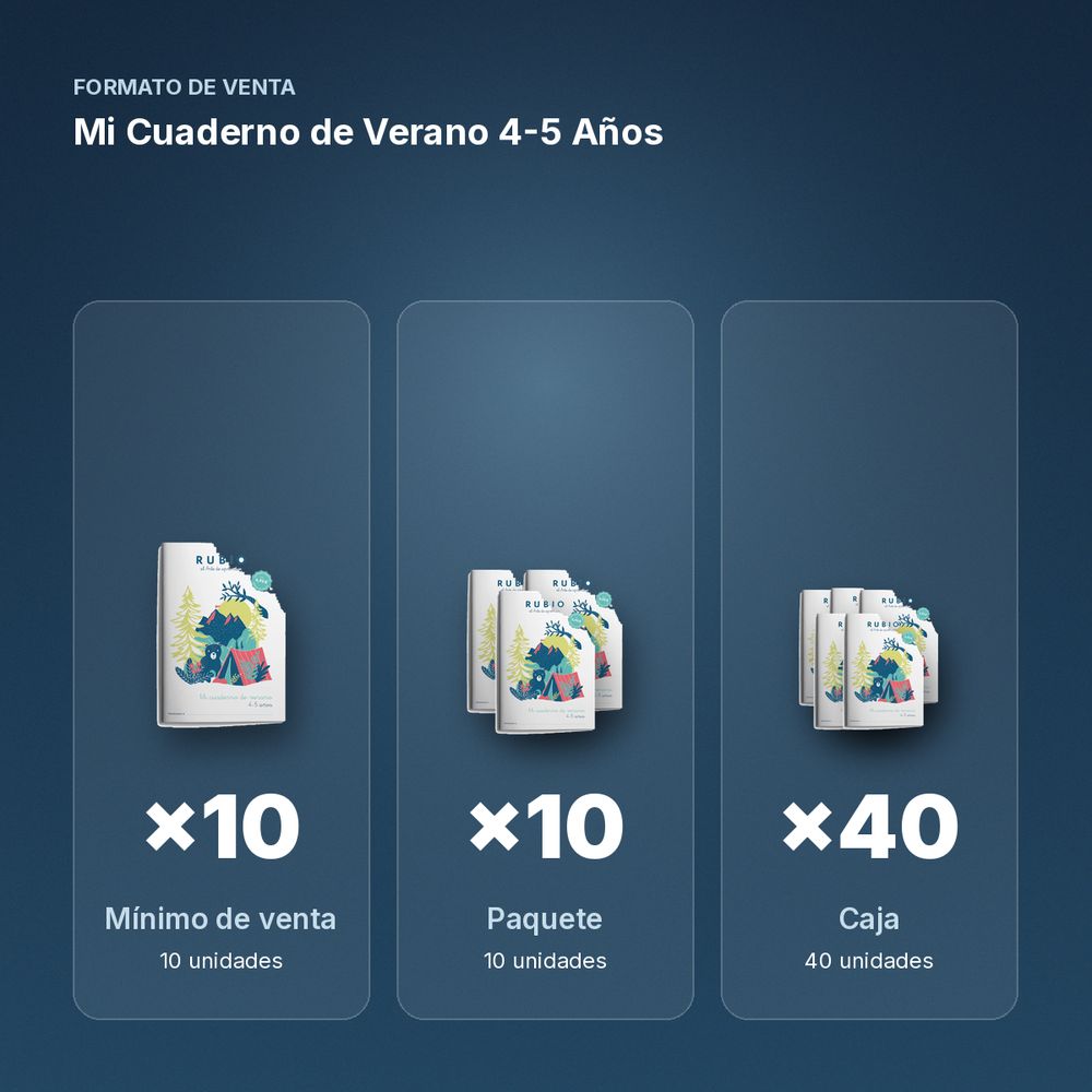 MI CUADERNO DE VERANO 4-5 AÑOS - formato de venta: paquete de 10, caja de 40