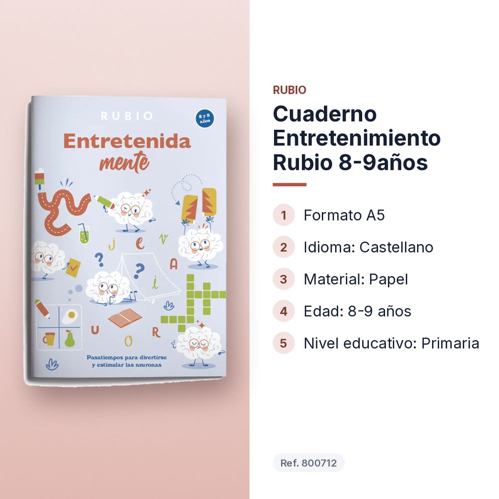 CUADERNO ENTRETENIMIENTO RUBIO 8-9AÑOS  - características principales