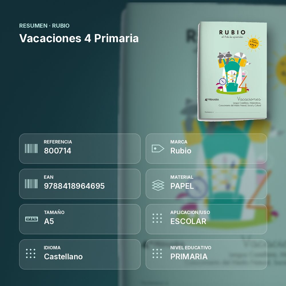 VACACIONES 4 PRIMARIA  - resumen de atributos