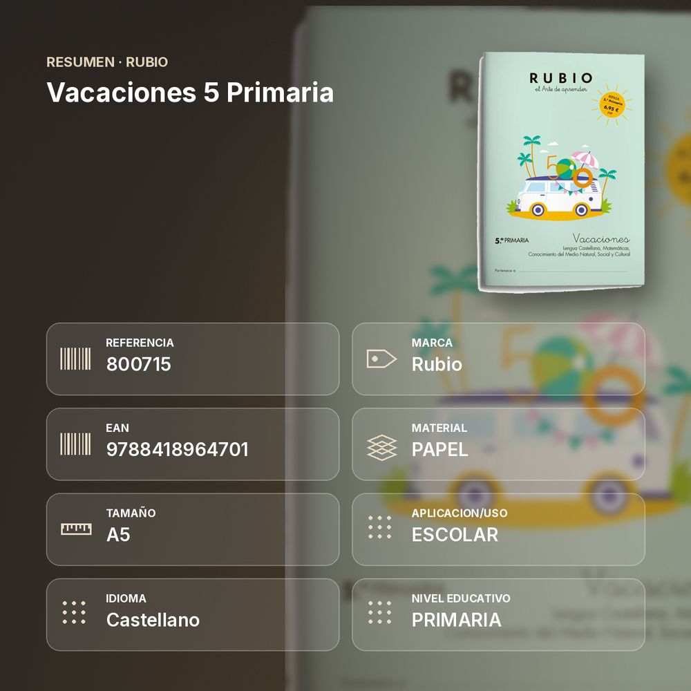 VACACIONES 5 PRIMARIA - resumen de atributos