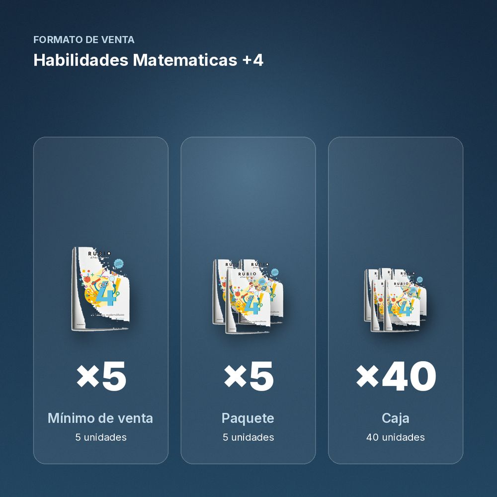 HABILIDADES MATEMATICAS +4 - formato de venta: paquete de 5, caja de 40