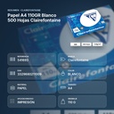 PAPEL A4 110GR BLANCO 500 HOJAS CLAIREFONTAINE - resumen de atributos