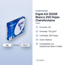 PAPEL A4 120GR BLANCO 250 HOJAS CLAIREFONTAINE - características principales