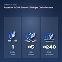 PAPEL A4 120GR BLANCO 250 HOJAS CLAIREFONTAINE - formato de venta: caja de 5, palé de 240