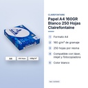 PAPEL A4 160GR BLANCO 250 HOJAS CLAIREFONTAINE - características principales