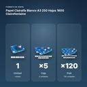 PAPEL CLAIRALFA BLANCO A3 250 HOJAS 160G CLAIREFONTAINE - formato de venta: caja de 5, palé de 120