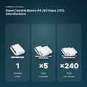 PAPEL CLAIRALFA BLANCO A4 250 HOJAS 210G CLAIREFONTAINE - formato de venta: caja de 5, palé de 240