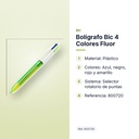 BOLÍGRAFO BIC 4 COLORES FLUOR - características principales