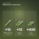BOLÍGRAFO BIC 4 COLORES FLUOR - formato de venta: paquete de 12, caja de 420