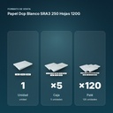 PAPEL DCP BLANCO SRA3 250 HOJAS 120G - formato de venta: caja de 5, palé de 120