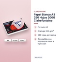 PAPEL BLANCO A3 250 HOJAS 200G CLAIREFONTAINE - características principales