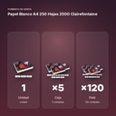 PAPEL BLANCO A4 250 HOJAS 250G CLAIREFONTAINE - formato de venta: caja de 5, palé de 120