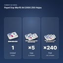 PAPEL DCP MARFIL A4 200G 250 HOJAS - formato de venta: caja de 5, palé de 240