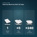 PAPEL DCP MARFIL A4 250G 125 HOJAS  - formato de venta: caja de 5, palé de 240