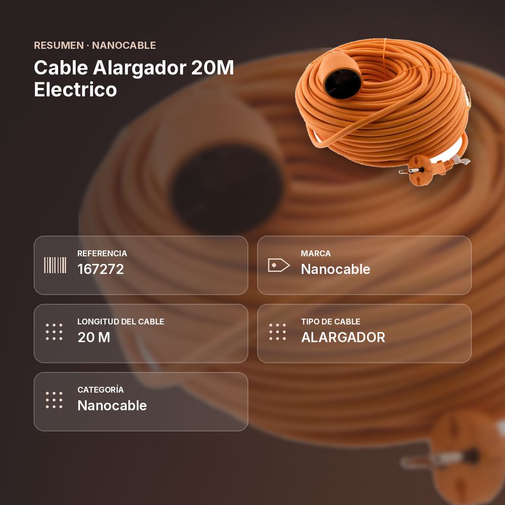 CABLE ALARGADOR 20M ELECTRICO - resumen de atributos