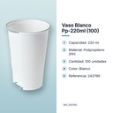 VASO BLANCO PP-220ML (100) - características principales