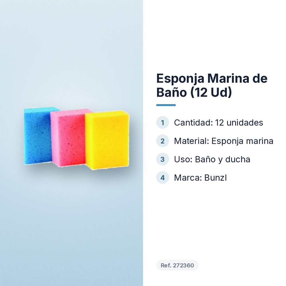 ESPONJA MARINA DE BAÑO (12 UD) - características principales