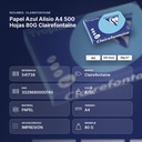 PAPEL AZUL ALISIO A4 500 HOJAS 80G CLAIREFONTAINE - resumen de atributos