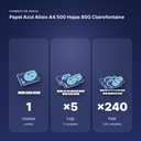 PAPEL AZUL ALISIO A4 500 HOJAS 80G CLAIREFONTAINE - formato de venta: caja de 5, palé de 240