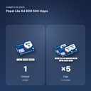 PAPEL LILA A4 80G 500 HOJAS - formato de venta: caja de 5