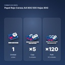 PAPEL ROJO CEREZA A4 80G 500 HOJAS 80G - formato de venta: caja de 5, palé de 120