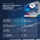 PAPEL AZUL TURQUESA A4 500 HOJAS 80G CLAIREFONTAINE - resumen de atributos