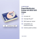 PAPEL MULTICOLOR PASTEL A4 80G 500 HOJAS - características principales