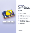 PAPEL MULTICOLOR VIVO A4 80G 500 HOJAS - características principales