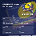 PAPEL MULTICOLOR VIVO A4 80G 500 HOJAS - resumen de atributos