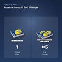 PAPEL 4 COLORES A3 80G 125 HOJAS - formato de venta: caja de 5