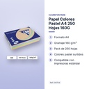 PAPEL COLORES PASTEL A4 250 HOJAS 160G  - características principales