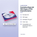 CARTULINA ROJO A4 100 HOJAS 270G CLAIREFONTAINE - características principales