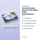 CARTULINA VERDE OLIVA A4 100 HOJAS 270G CLAIREFONTAINE - características principales