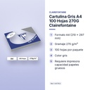 CARTULINA GRIS A4 100 HOJAS 270G CLAIREFONTAINE - características principales